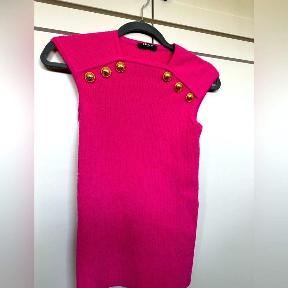 Pink Balmain ribbed top